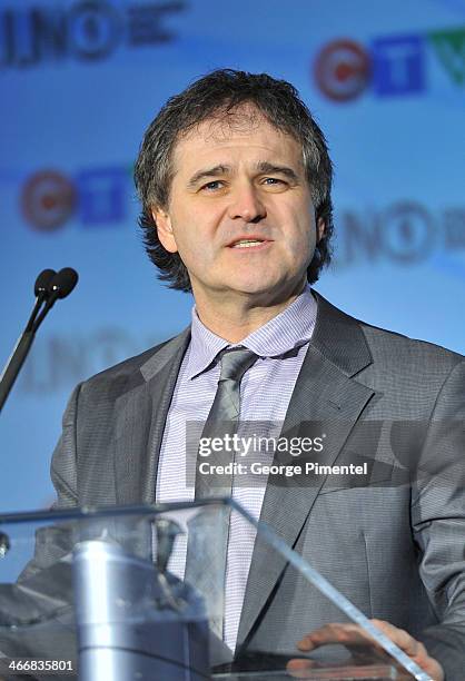 Phil King speaks at the 2014 Juno Awards Nominee Press Conference at The Design Exchange on February 4, 2014 in Toronto, Canada.