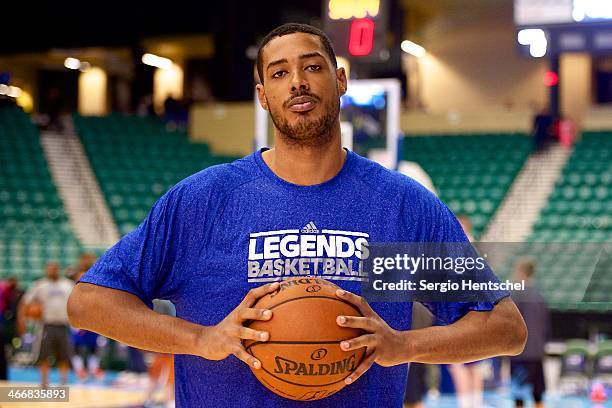 Fab Melo of the Texas Legends warms up before the game against Rio Grande Valley Vipers on February 1, 2014 at Dr. Pepper Arena in Frisco, Texas....
