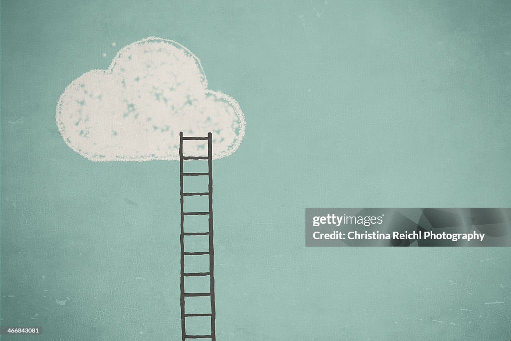 Illustration of a cloud and a ladder