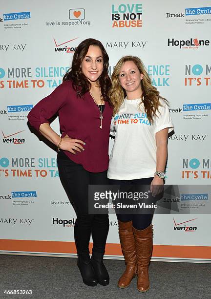 Olympic Gold Medal Gymnast Jordyn Wieber and survivor Danielle Helwig attend "No More Silence: It's Time To Talk Day" with Jordyn Wieber to kick off...