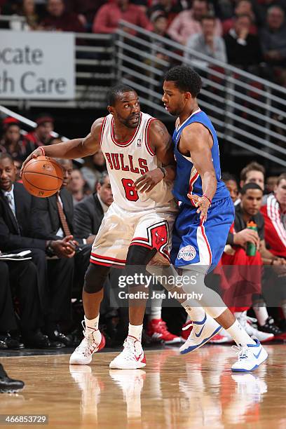 Mike James of the Chicago Bulls handles the ball against the Los Angeles Clippers on January 24, 2014 at the United Center in Chicago, Illinois. NOTE...