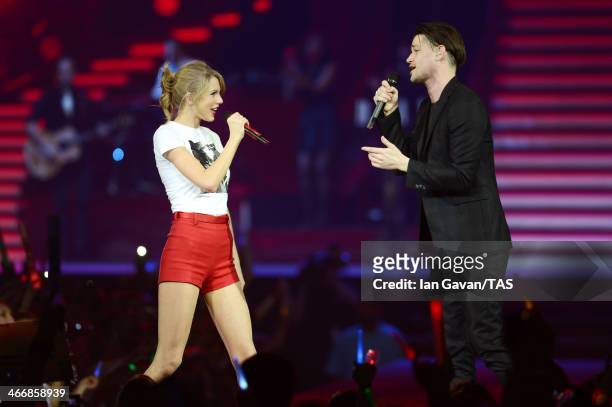 Seven-time Grammy winner Taylor Swift was joined on stage by Danny O'Donoghue on the third night of the European leg of her blockbuster The RED Tour...