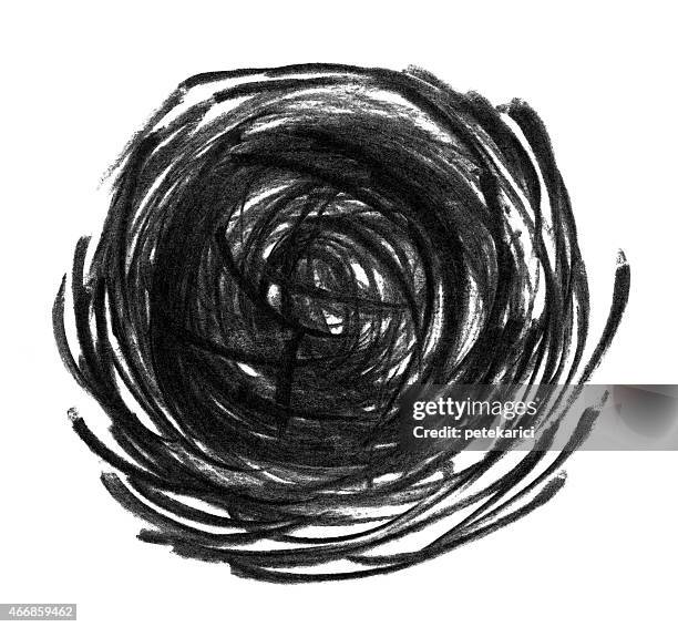 stockillustraties, clipart, cartoons en iconen met charcoal pencil vortex - carbon paper