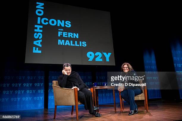 Isaac Mizrahi and Fern Mallis attend 'Isaac Mizrahi in Conversation with Fern Mallis' at 92nd Street Y on February 4, 2014 in New York City.