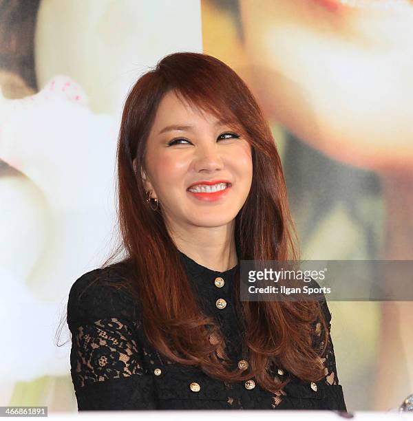 Uhm Jung-Hwa attends the movie 'The Law of Pleasures' press premiere at Geondae Lotte Cinema on January 28, 2014 in Seoul, South Korea.