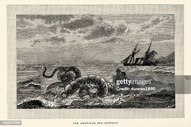 ilustrações de stock, clip art, desenhos animados e ícones de monstro marinho-mar-serpente - - cobra