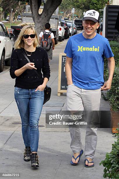 Reese Witherspoon and Mike White seen on February 04, 2014 in Los Angeles, California.