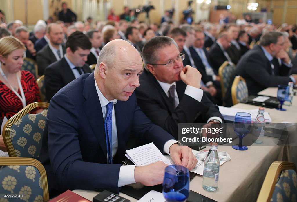 Russian Billionaires And President Vladimir Putin At Russia Business Conference
