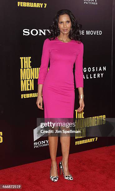 Personality Padma Lakshmi attends "The Monuments Men" premiere at Ziegfeld Theater on February 4, 2014 in New York City.