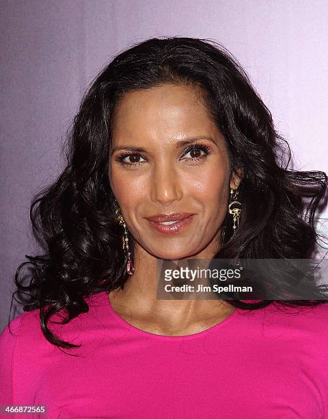 Personality Padma Lakshmi attends "The Monuments Men" premiere at Ziegfeld Theater on February 4, 2014 in New York City.