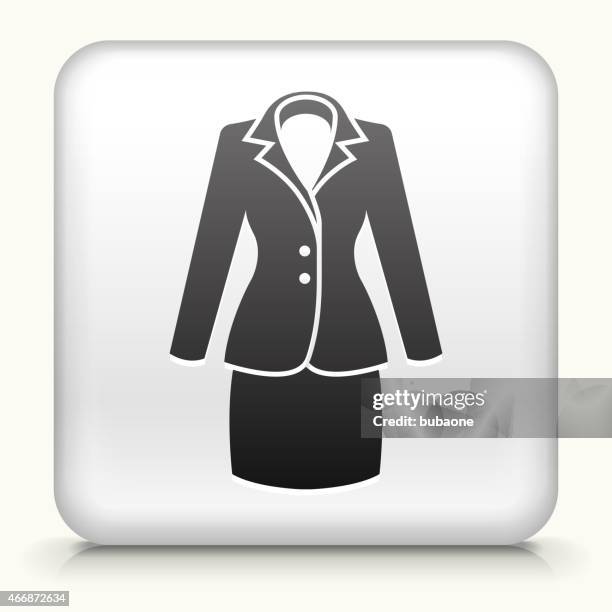 royalty free vector button with woman's business suit interface icon - suit jacket stock illustrations