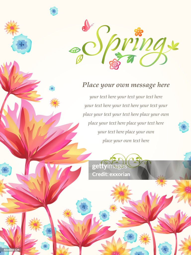 Whimsical Spring Invitations Whimsical Spring Flowers Blooming In Spring High-Res Vector Graphic ...