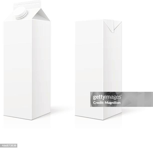 weiße milch und saft-package - cardboard box stock-grafiken, -clipart, -cartoons und -symbole