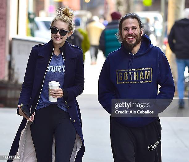 Gigi Hadid is seen in the West Village on March 19, 2015 in New York City.