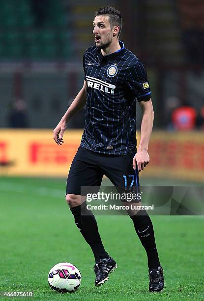 Zdravko Kuzmanovic of FC Internazionale Milano in action during the Serie A match between FC Internazionale Milano and AC Cesena at Stadio Giuseppe...