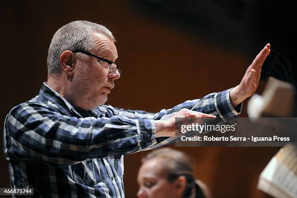 Conducer David Roblou conduces The New London Consort for the Bologna Festival opening concert at Auditorium Manzoni on March 18, 2015 in Bologna,...