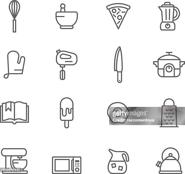 vector design of kitchen icons - dry measure stock illustrations