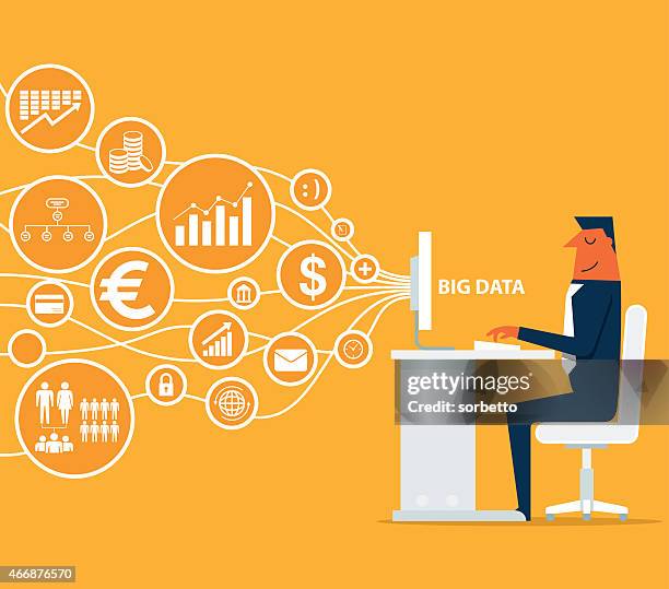 big data - computer system diagram stock-grafiken, -clipart, -cartoons und -symbole