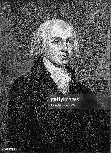 james madison - james madison us president stock illustrations