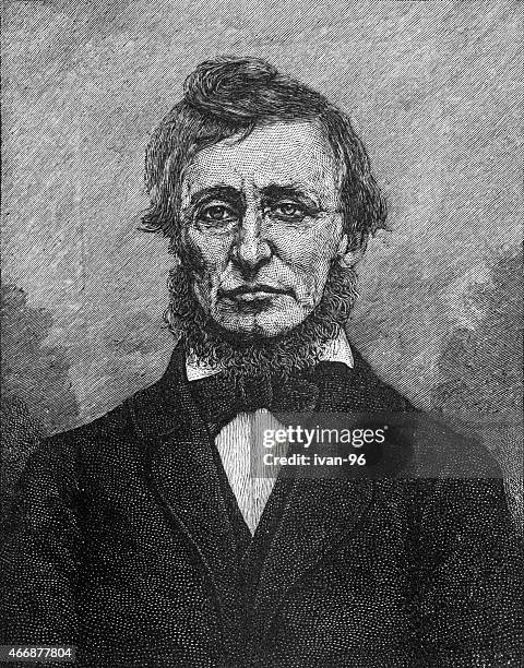 illustrations, cliparts, dessins animés et icônes de henry david thoreau - naturaliste