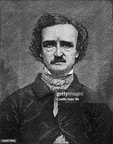 stockillustraties, clipart, cartoons en iconen met edgar allan poe - one mature man only