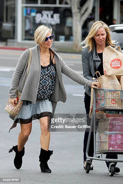 Elsa Pataky is seen at Whole Foods Market with her mother-in-law Leonie Hemsworth on February 04, 2014 in Los Angeles, California.
