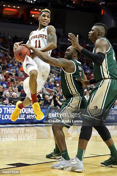 Monte Morris of the Iowa State Cyclones goes to the hoop against the UAB Blazers during the second round of the 2015 NCAA Men's Basketball...