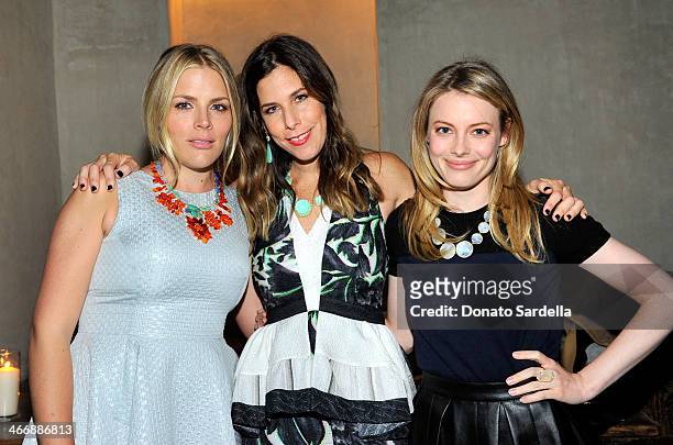 Actress Busy Philipps, Irene Neuwirth and actress Gillian Jacobs attend a cocktail party to celebrate the debut fragrance by Irene Neuwirth hosted by...