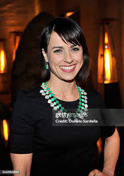 Actress Constance Zimmer attends a cocktail party to celebrate the debut fragrance by Irene Neuwirth hosted by Barneys New York on February 4, 2014...