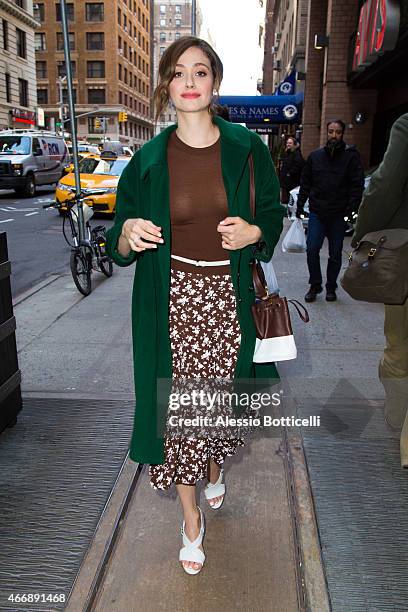 Emmy Rossum is seen in Midtown on March 19, 2015 in New York City.