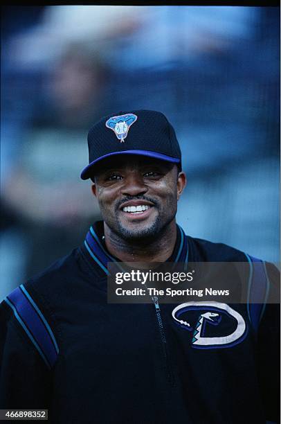 Tony Womack of the Arizona Diamond Backs looks on before a game against the Atlanta Braves at Turner Field in Atlanta, Georiga on August 10, 2001.