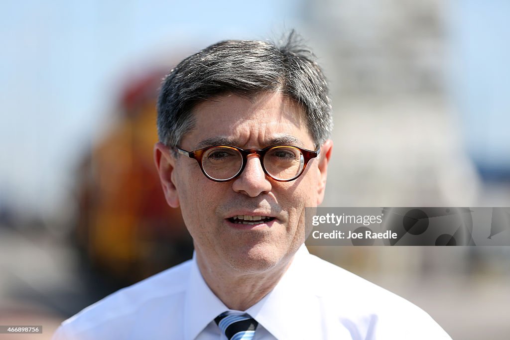 Treasury Secretary Jack Lew Vists PortMiami's On-Dock Rail Facility