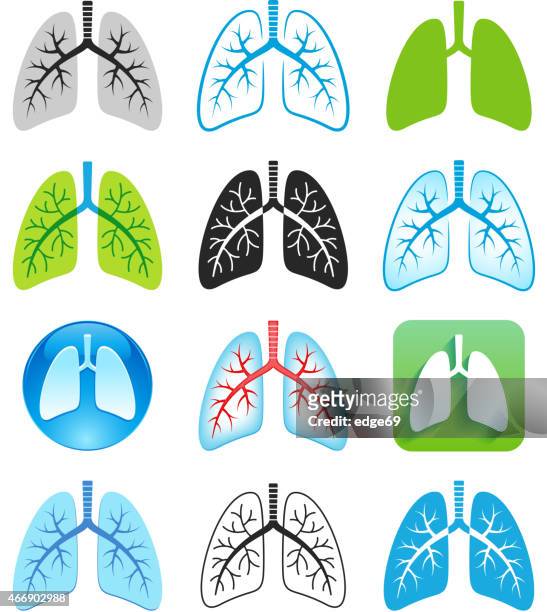 human lung symbols - human lung stock illustrations