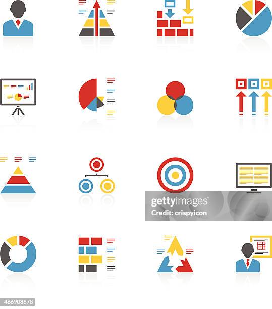 a set of multicolored info graphics - venn diagram stock illustrations