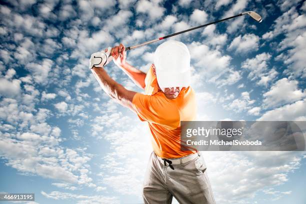 golfer - golfswing stock pictures, royalty-free photos & images