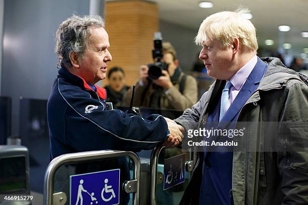 Mayor of London Boris Johnson speaks to the media over a 48 hour strike because of almost 1000 workers disemployment and closing the ticket office by...