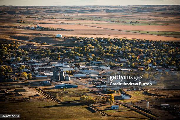 Farms and homes are seen near where the proposed Keystone XL pipeline would pass on October 13, 2014 in Winner, South Dakota.