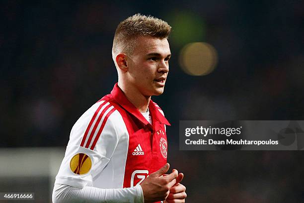 Lerin Duarte of Ajax looks on during the UEFA Europa League Round of 16, second leg match between AFC Ajax v FC Dnipro Dnipropetrovsk at Amsterdam...