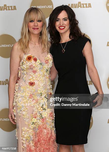 Edith Bowman and Sally Wood attend The Roundhouse Gala at The Roundhouse on March 19, 2015 in London, England.