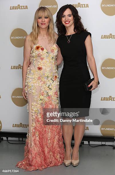 Edith Bowman and Sally Wood attend The Roundhouse Gala at The Roundhouse on March 19, 2015 in London, England.