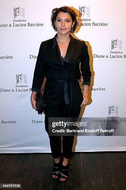 Actress of the movie Emma de Caunes attends movie 'Les Chateaux de Sable' receives Cinema Award 2015 of Foundation Diane & Lucien Barriere during the...