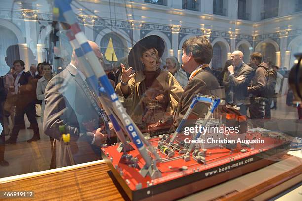 Queen Maxima of The Netherlands attends a renewable energy exhibition at chamber of commerce on March 19, 2015 in Hamburg, Germany.