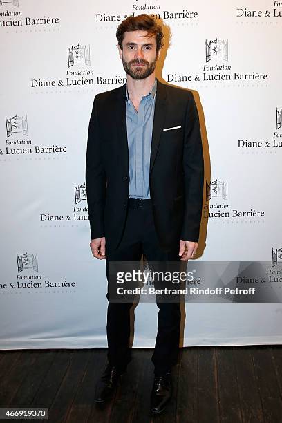 Actor of the movie Yannick Renier attends movie 'Les Chateaux de Sable' receives Cinema Award 2015 of Foundation Diane & Lucien Barriere during the...