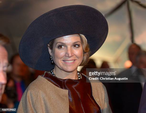 Queen Maxima of The Netherlands attends an renewable energy exhibition at chamber of commerce on March 19, 2015 in Hamburg, Germany.