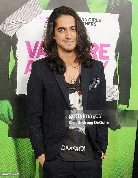 Actor Avan Jogia arrives at the Los Angeles premiere of "Vampire Academy" at Regal Cinemas L.A. Live on February 4, 2014 in Los Angeles, California.