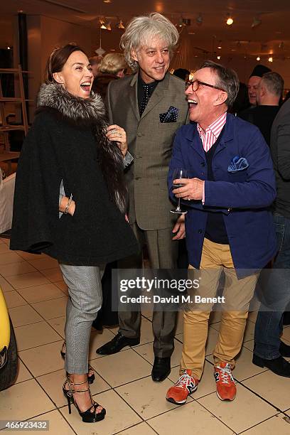 Jeanne Marine, Bob Geldof and Jasper Conran attend the launch of Conran Italia at The Conran Shop on March 19, 2015 in London, England.