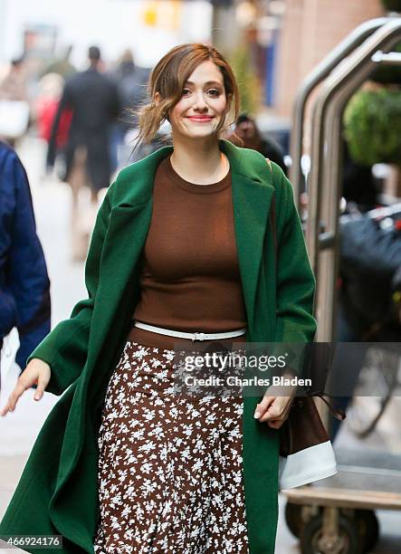 Emily Rossum is seen on March 19 , 2015 in New York City.