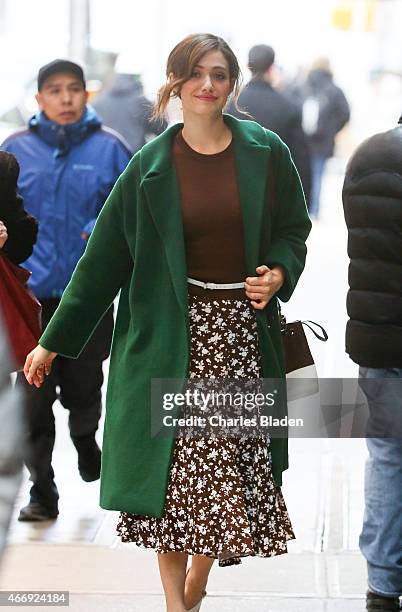 Emily Rossum is seen on March 19 , 2015 in New York City.