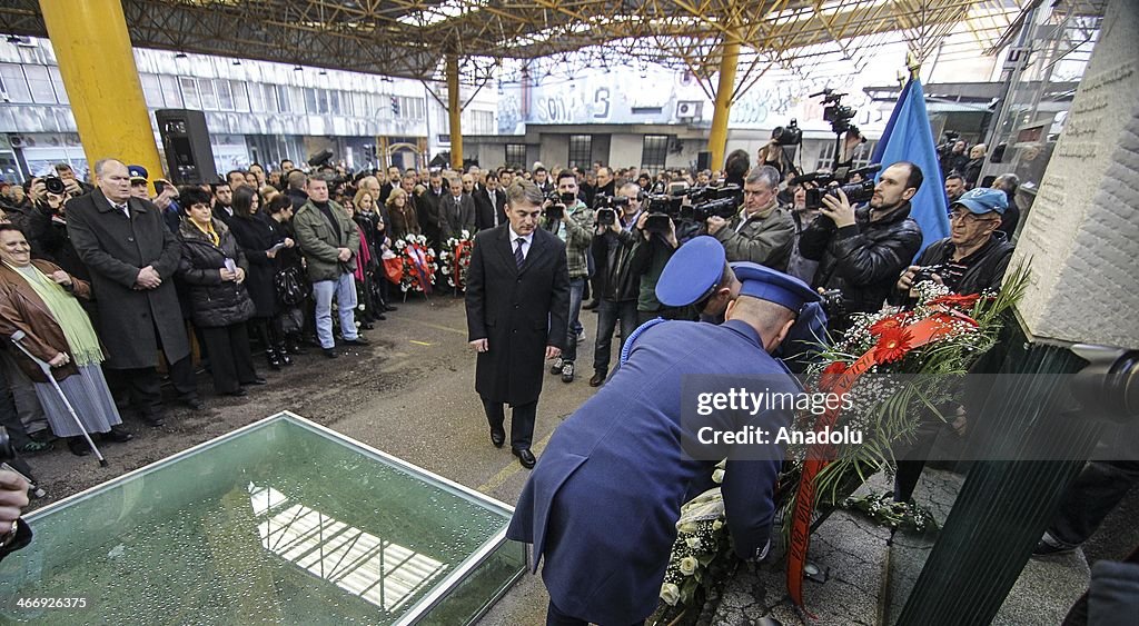 Markale Bosnia President eljko Komi attends the commemoration of the Markale ...