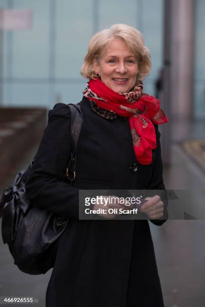 Patricia 'Dee Dee' Wilde, who performed with Pan's People on Top of the Pops, arrives at Southwark Crown Court to give evidence in the trial of radio...